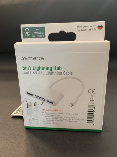 4Smarts 5in1 Lightning Hub и USB-A към Lightning Кабел