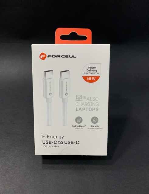 FORCELL F-ENERGY C338 USB-C към USB-C 60W кабел 1 метър