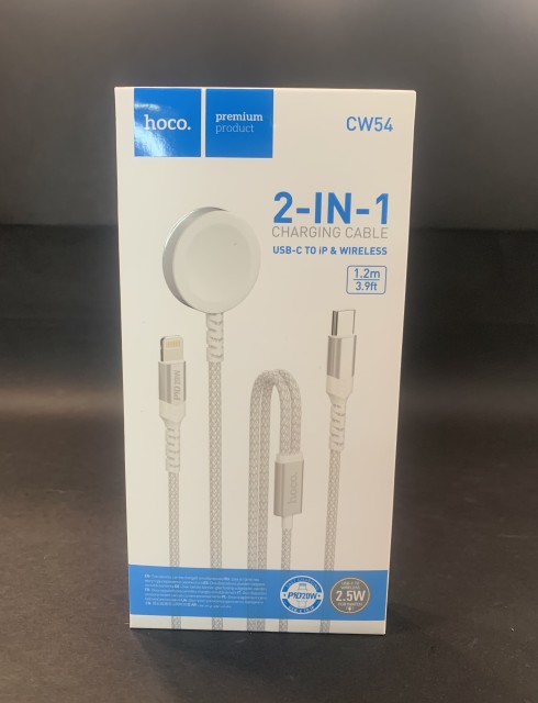 Hoco CW54 2-in-1 Кабел за Зареждане: USB-C към Lightning и Безжично Зареждане